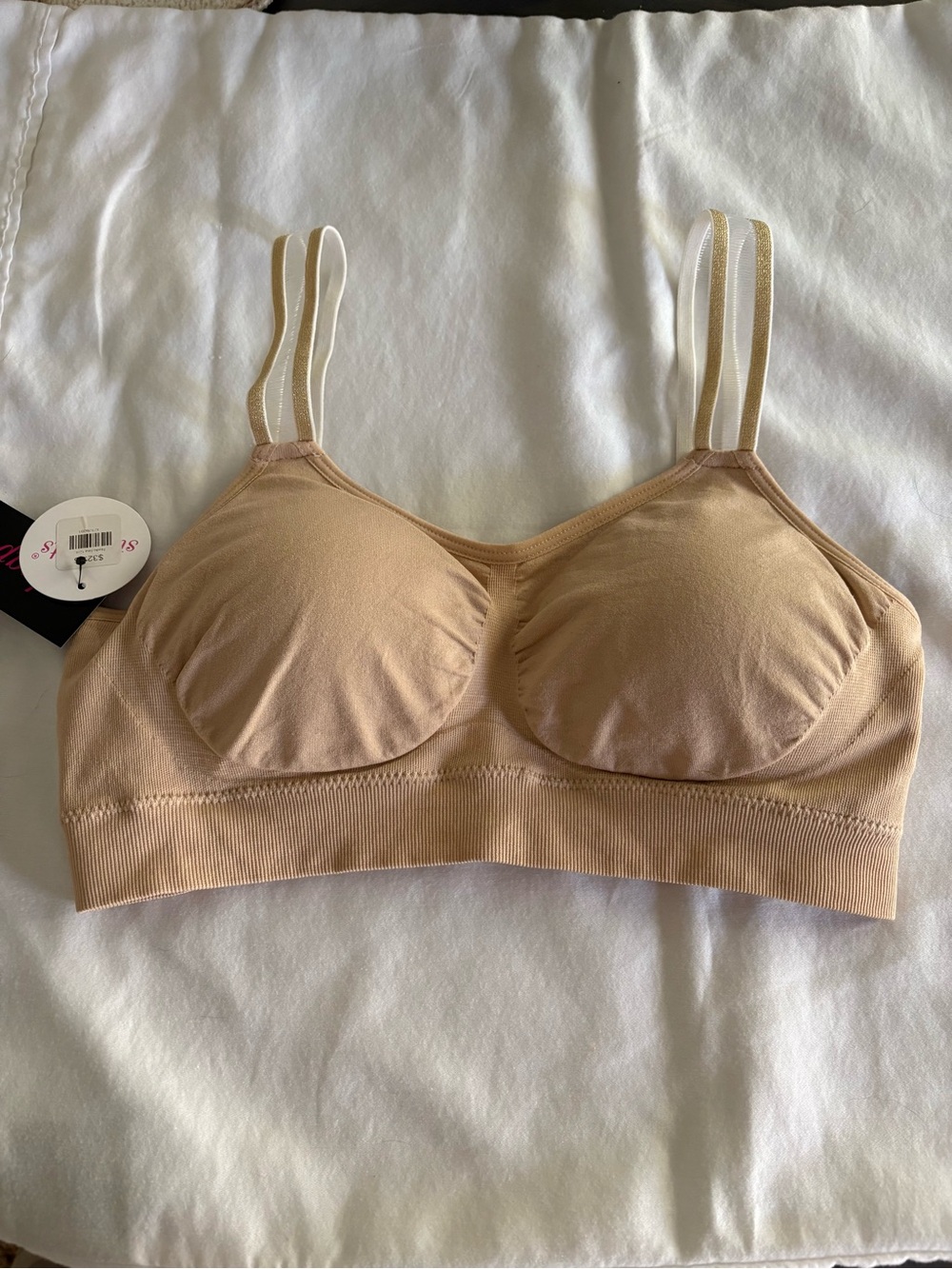 NWT Strap-its Seamless Nude Wireless Bralette - Double-Strap Comfort